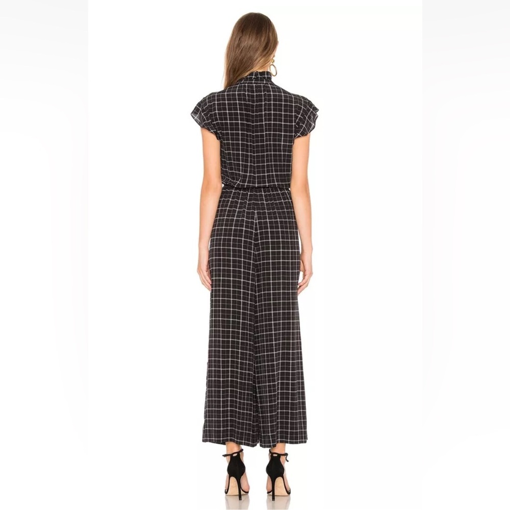 Rebecca Taylor Black Sleeveless Plaid Silk Jumpsuit US 8 ($495) - Picture 3 of 9